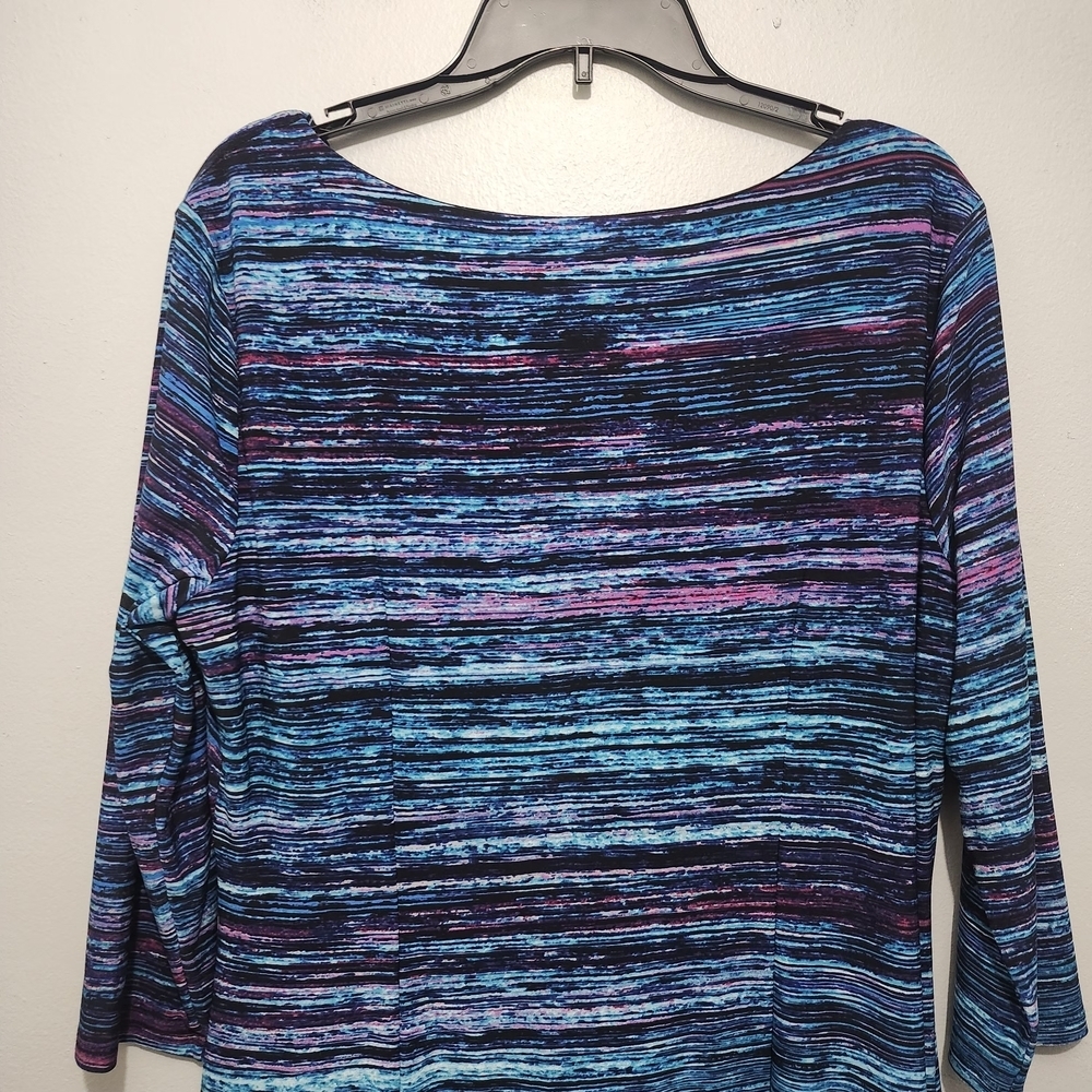 Anne Klein Multicolor Striped Dress Size 16 - Picture 6 of 7